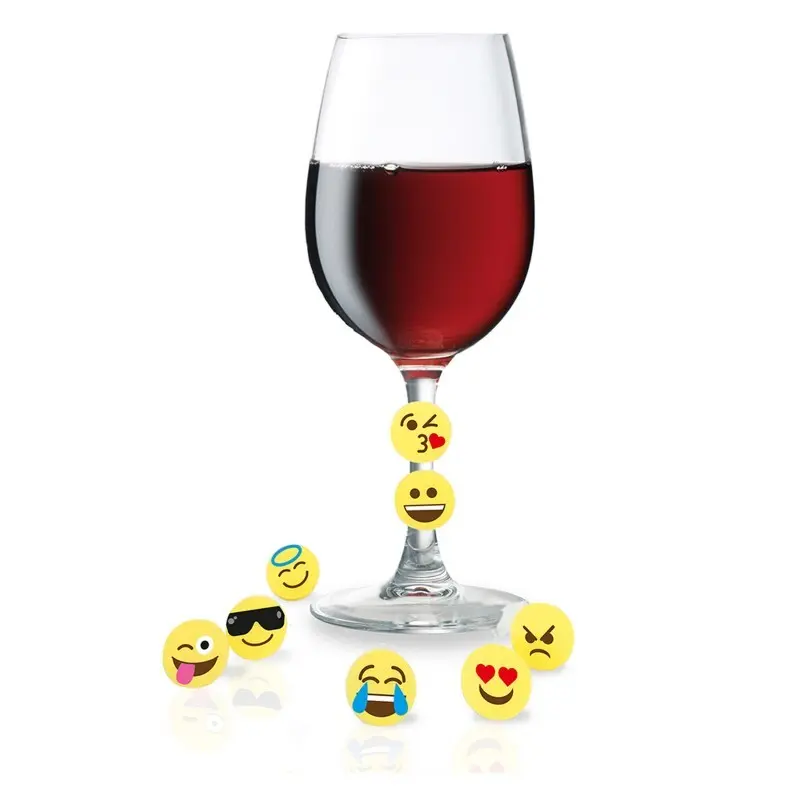 marcatore di bicchieri Vin Bouquet Émoticônes (x8)