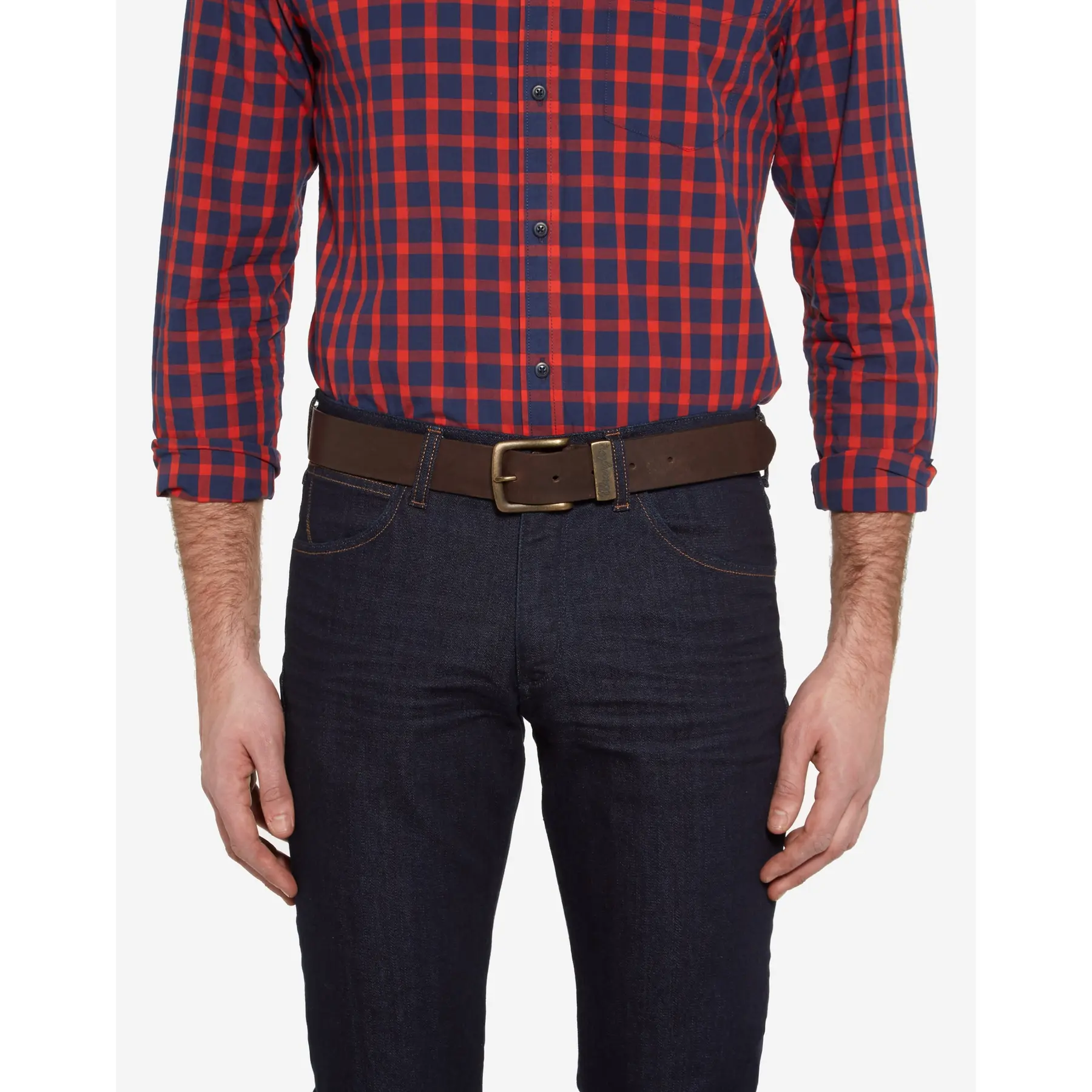Wrangler Men's Brown Belt Basic Metal