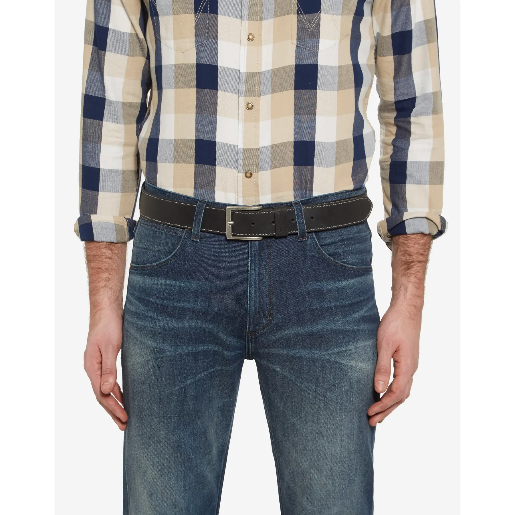 Cintura Wrangler leather stitched