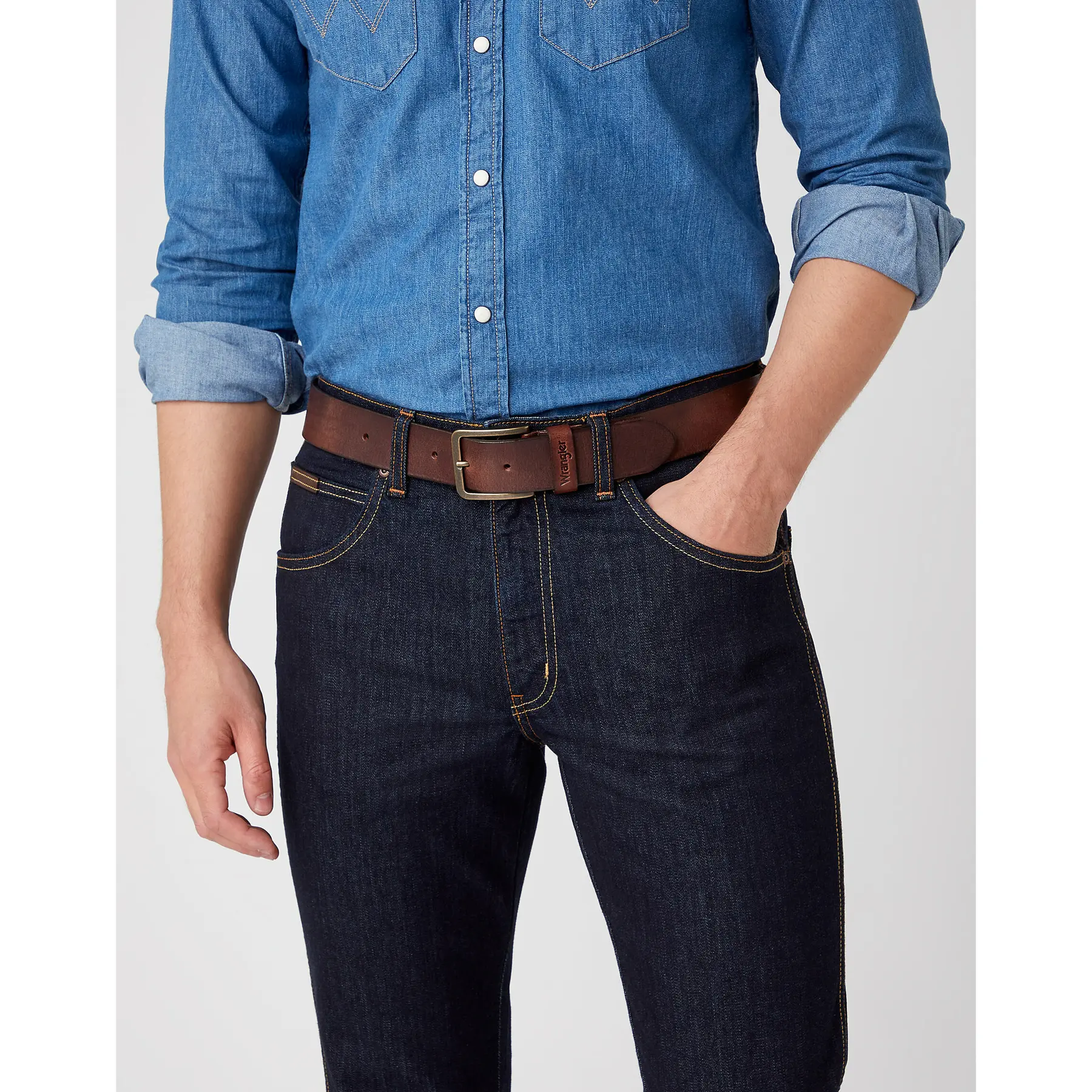 Wrangler Men's Brown Belt Structured