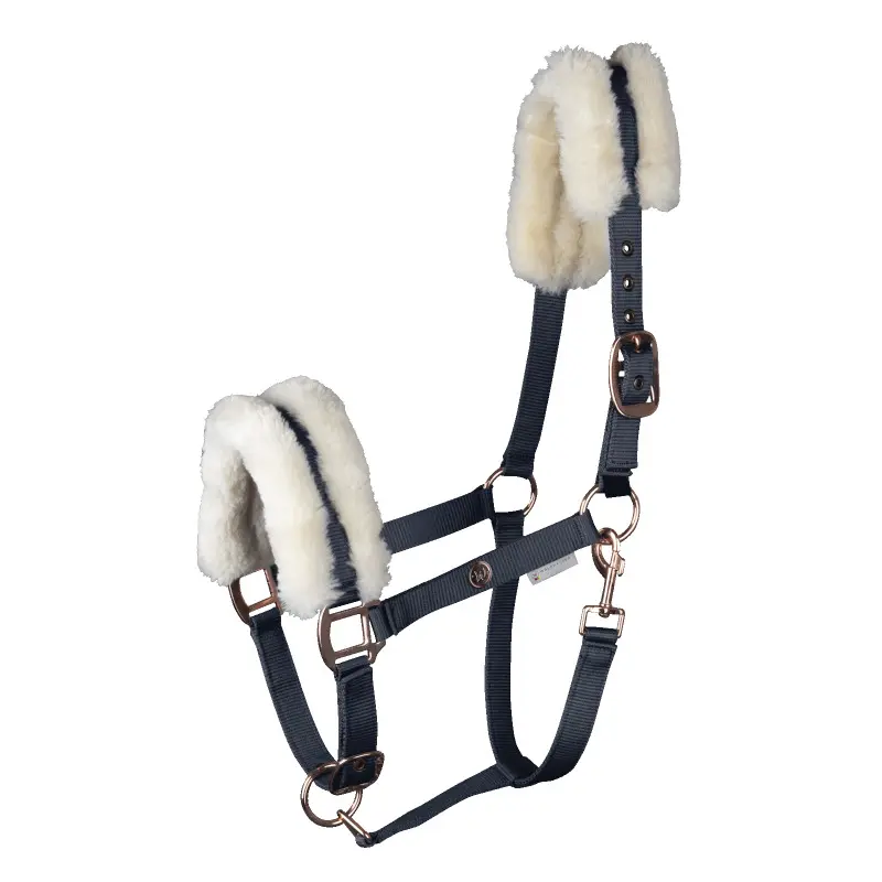 Pink rope halter with fur Waldhausen Modern