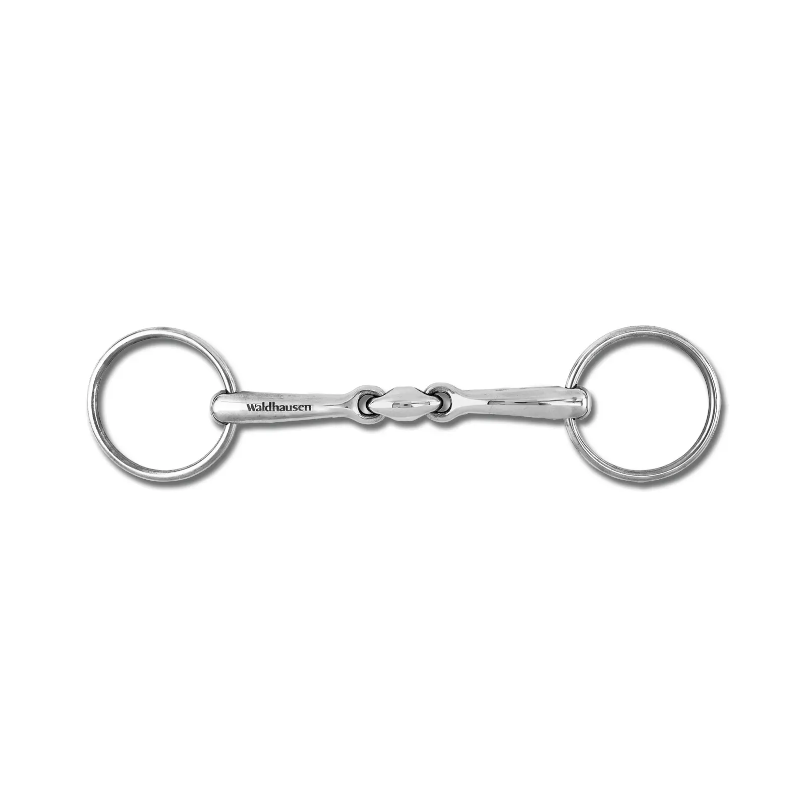 Double jointed snaffle bit for horse Waldhausen Massif