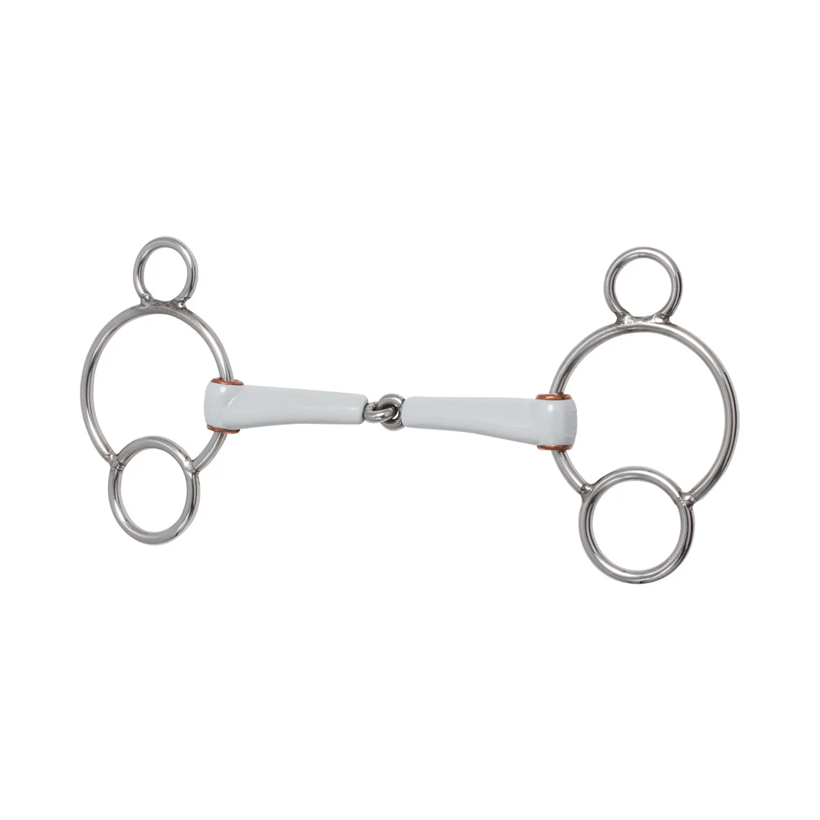 Mors 3 ou 4 anneaux pour cheval avec simple brisure Beris