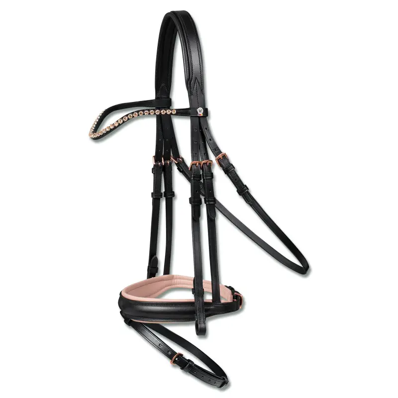 Briglia combinata da equitazione con nasello Waldhausen X-Line Rosé