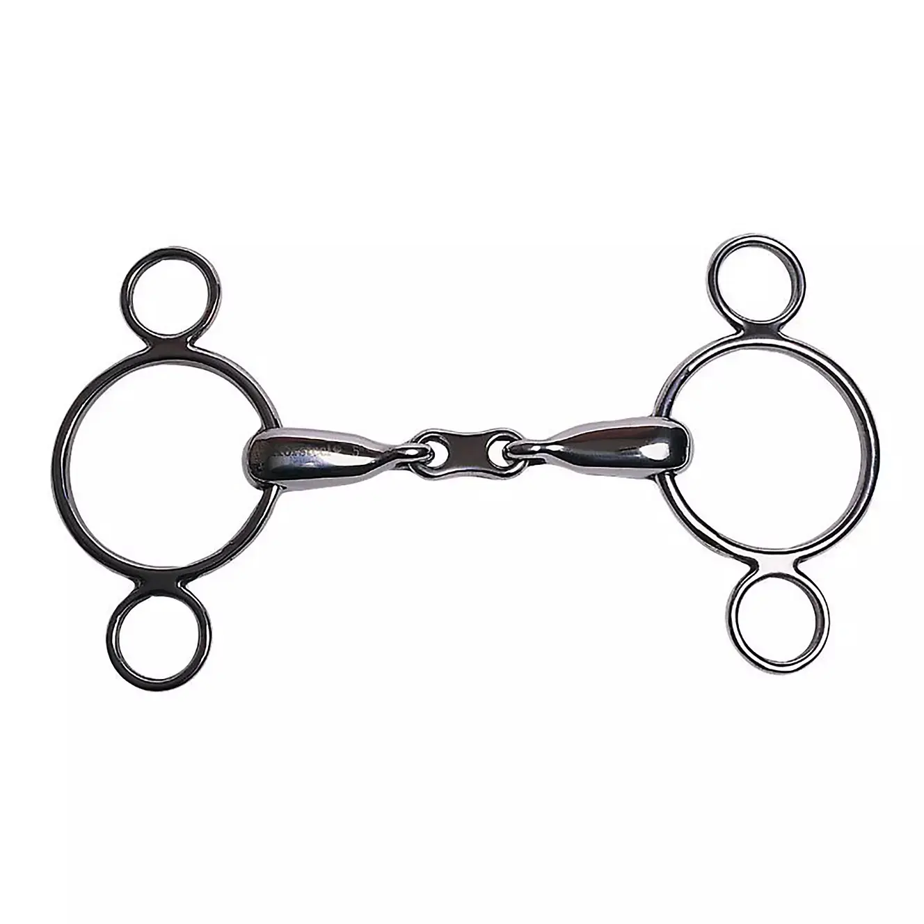 Korsteel Stainless Steel French Link 2 Ring Dutch Gag Bit - 5" - Image 2
