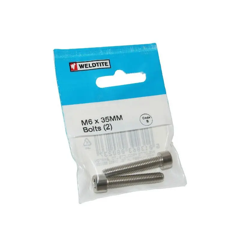 Paar Fahrradverschraubungen Weldtite M6 X 35 mm