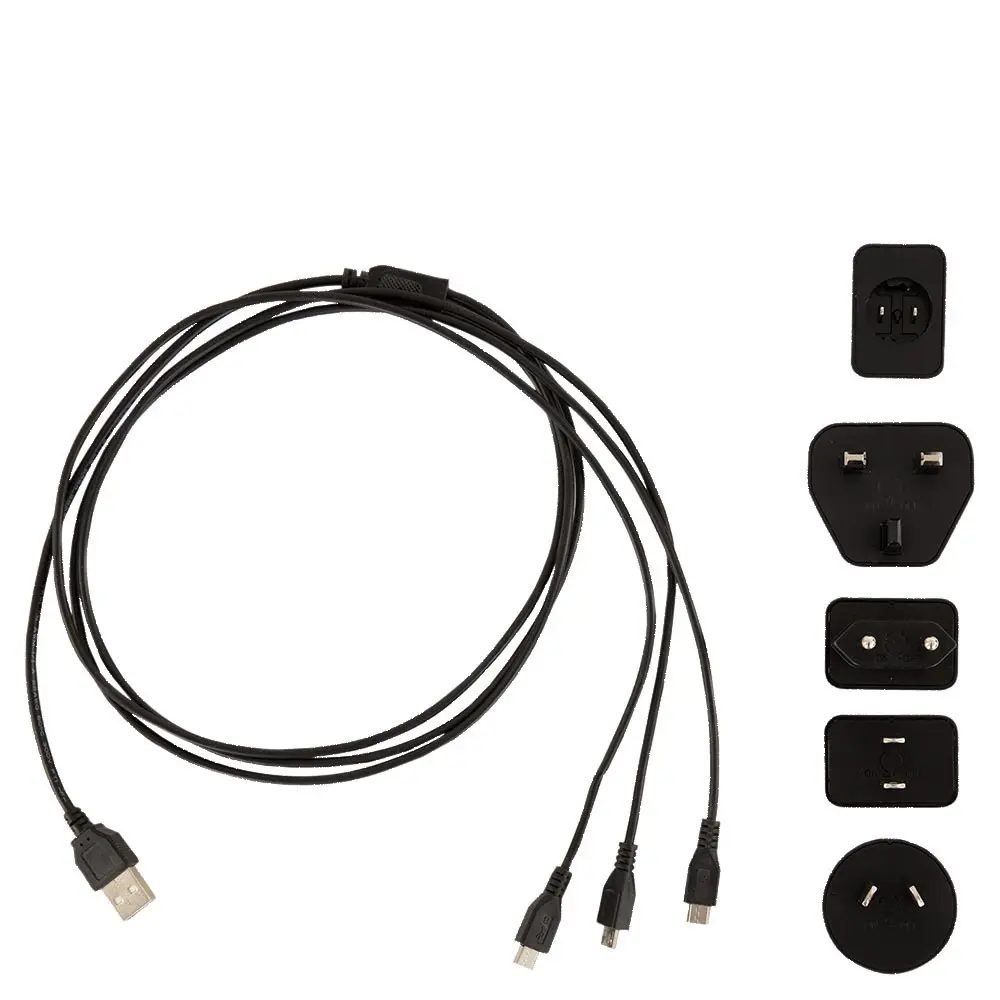 Komplettes Ladegerät mit 2-Port-Micro-USB-Kabel Whis