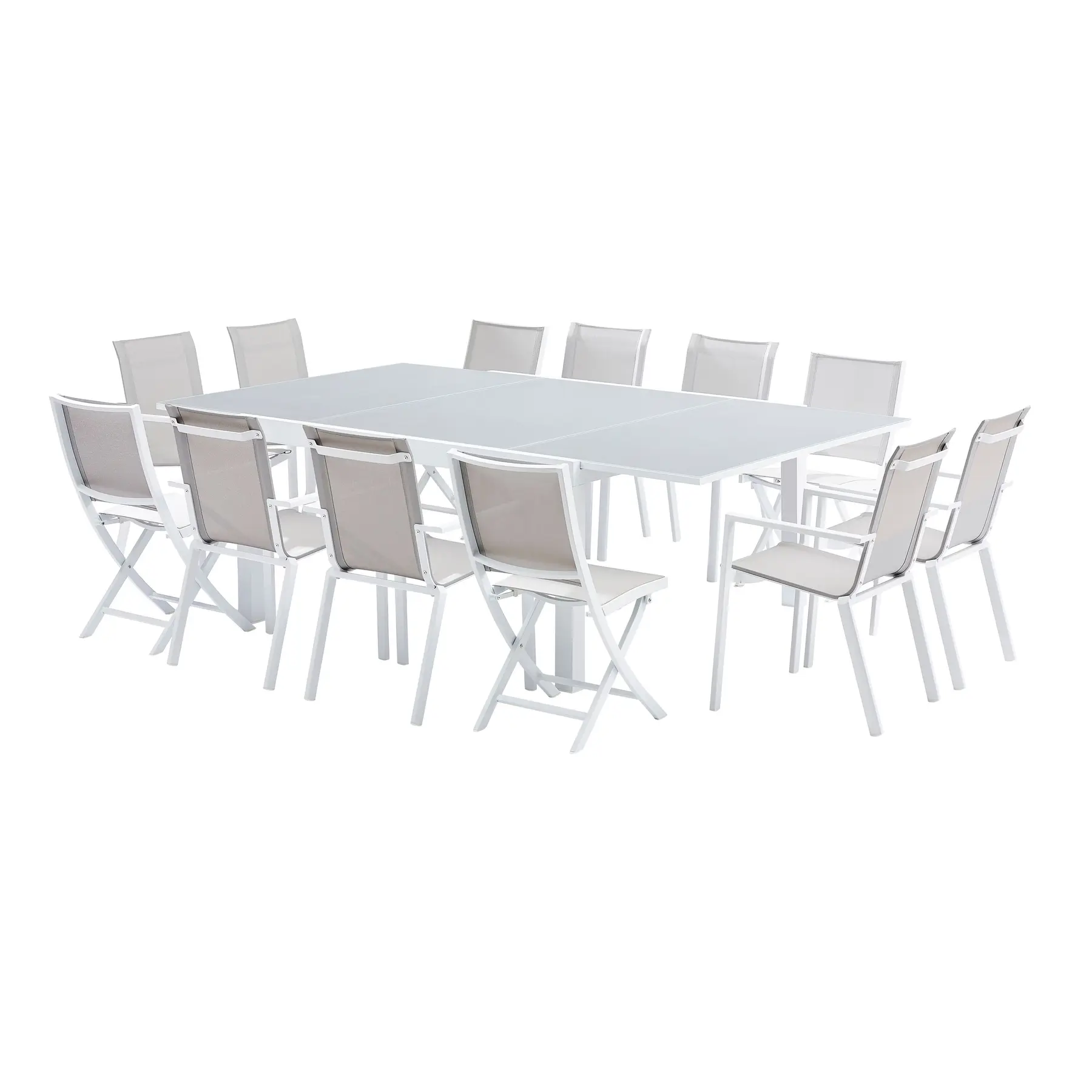 Salon de jardin full verre Wilsa Garden White Star T8/12+F8+C4 Salon de jardin full verre Wilsa Garden White Star T8/12+F8+C4