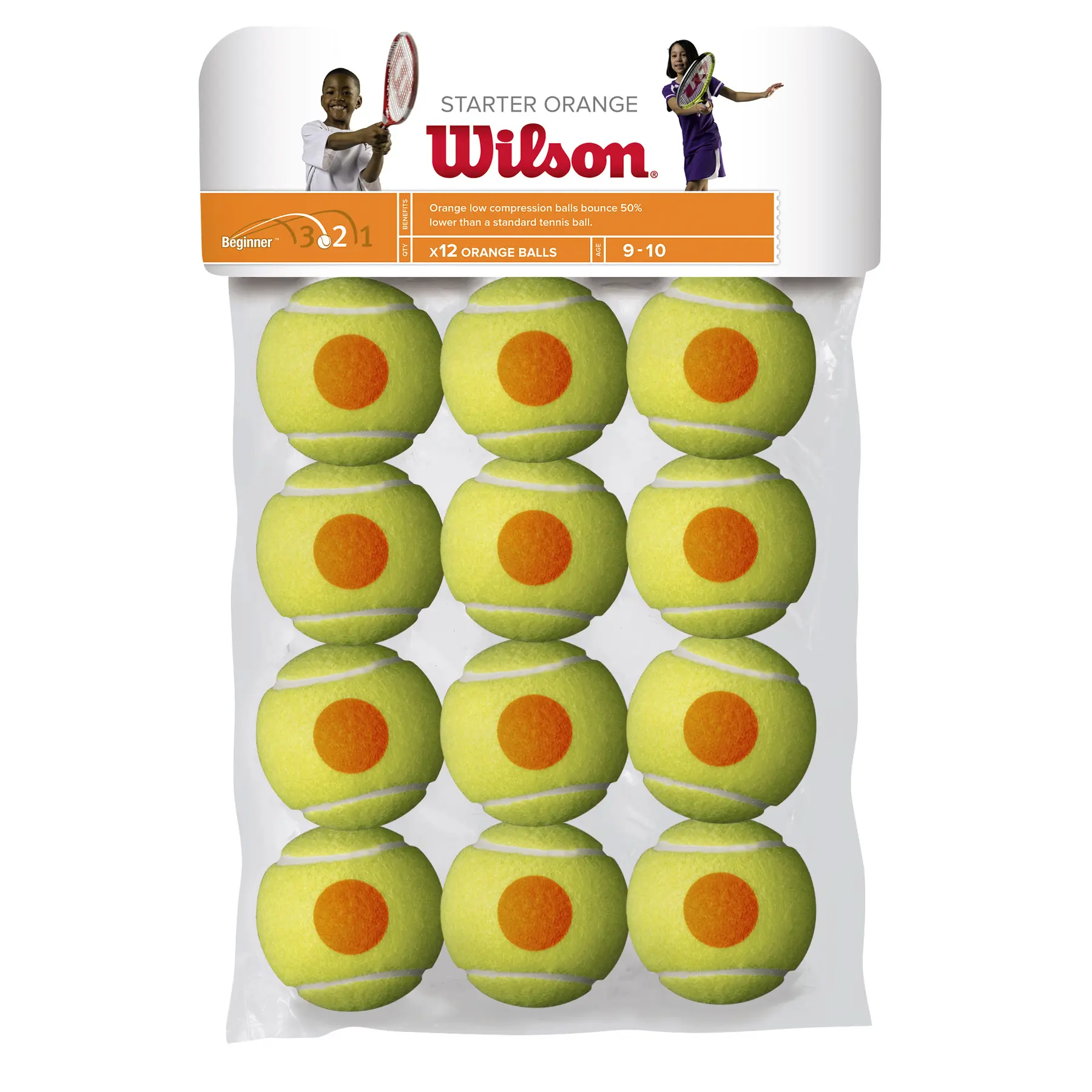 Wilson Gelb Set Aus 12 Tennisbällen Starter Orange - Image 1