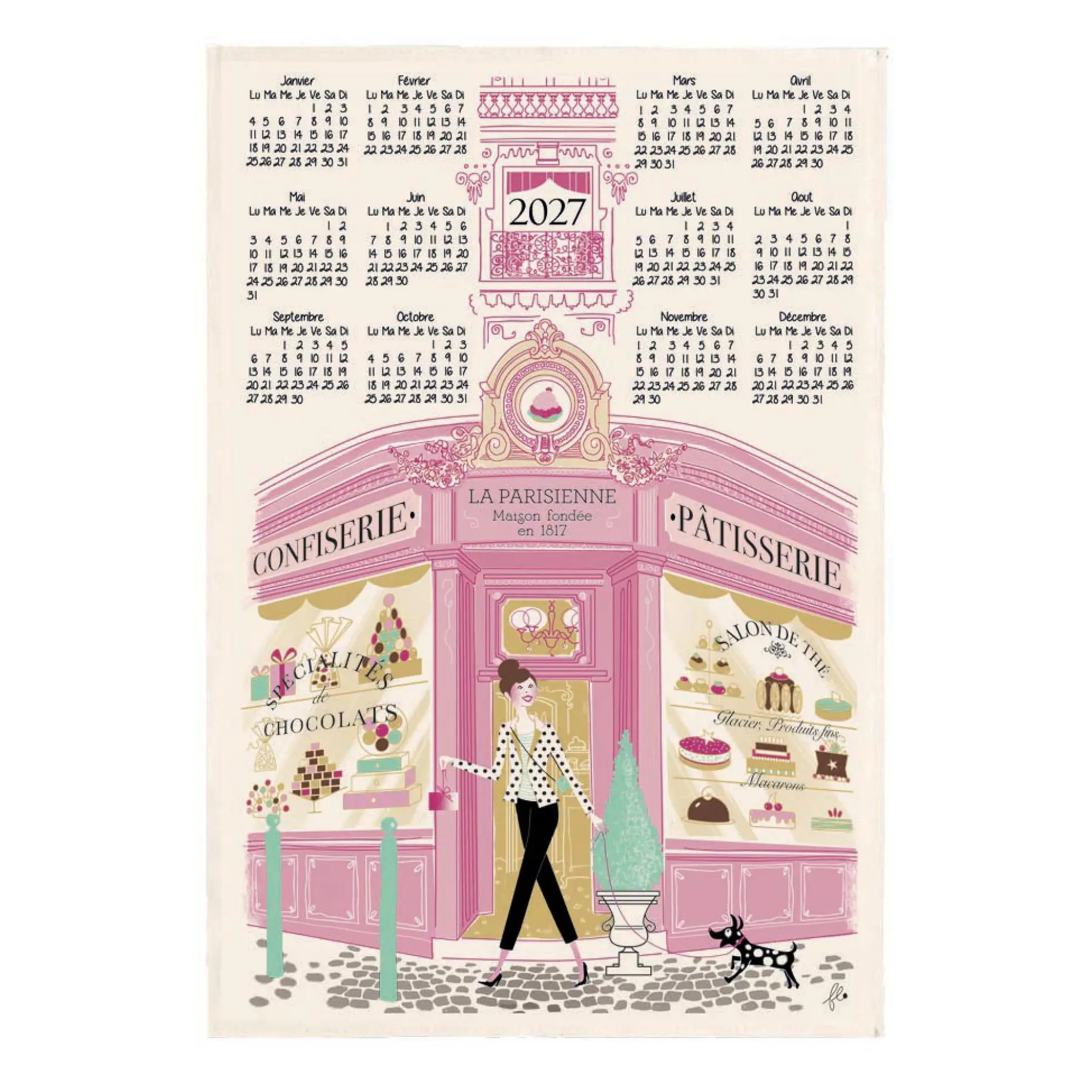 Torchon façade pâtisserie calendrier 2027 Winkler