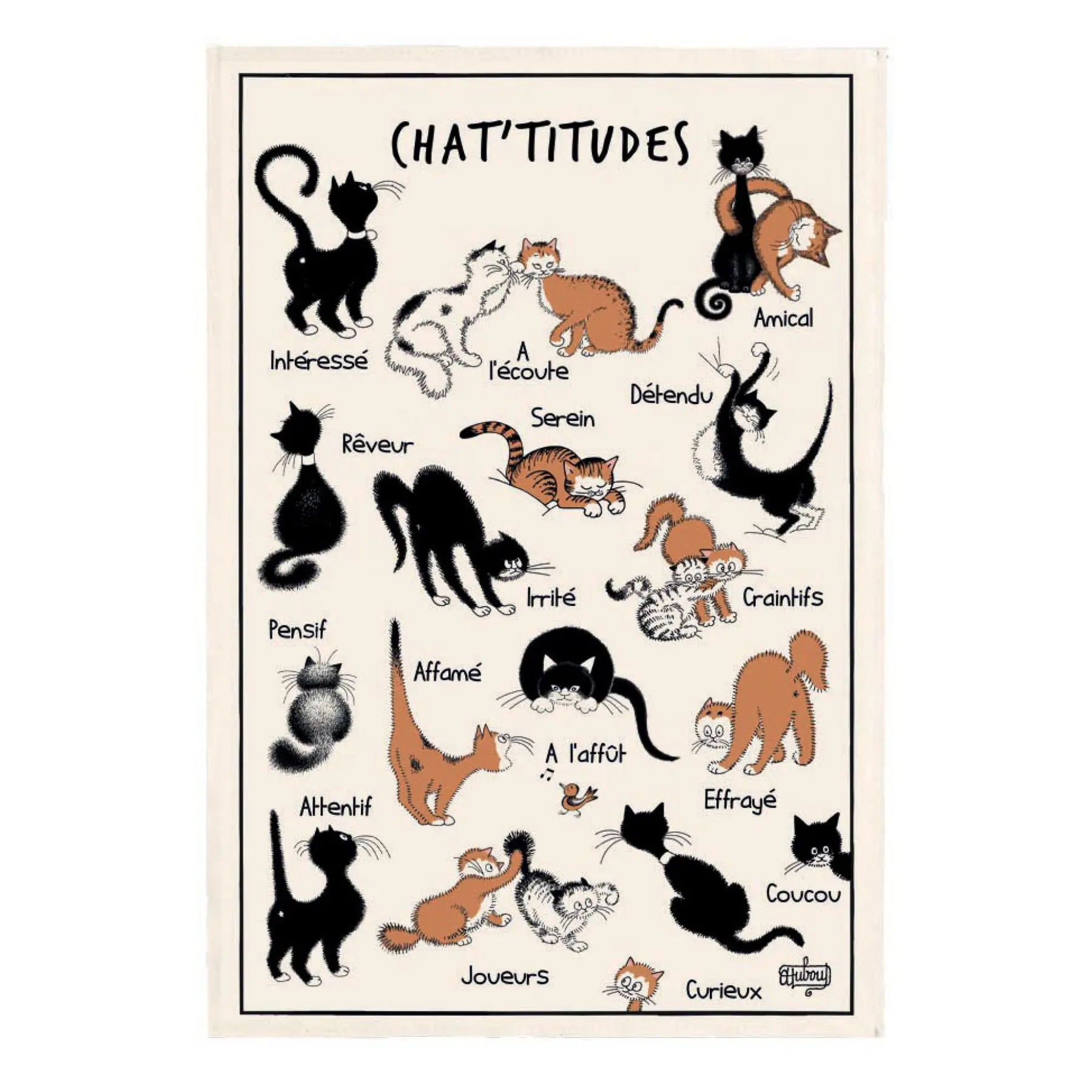 Torchon chats calendrier Winkler Dubout