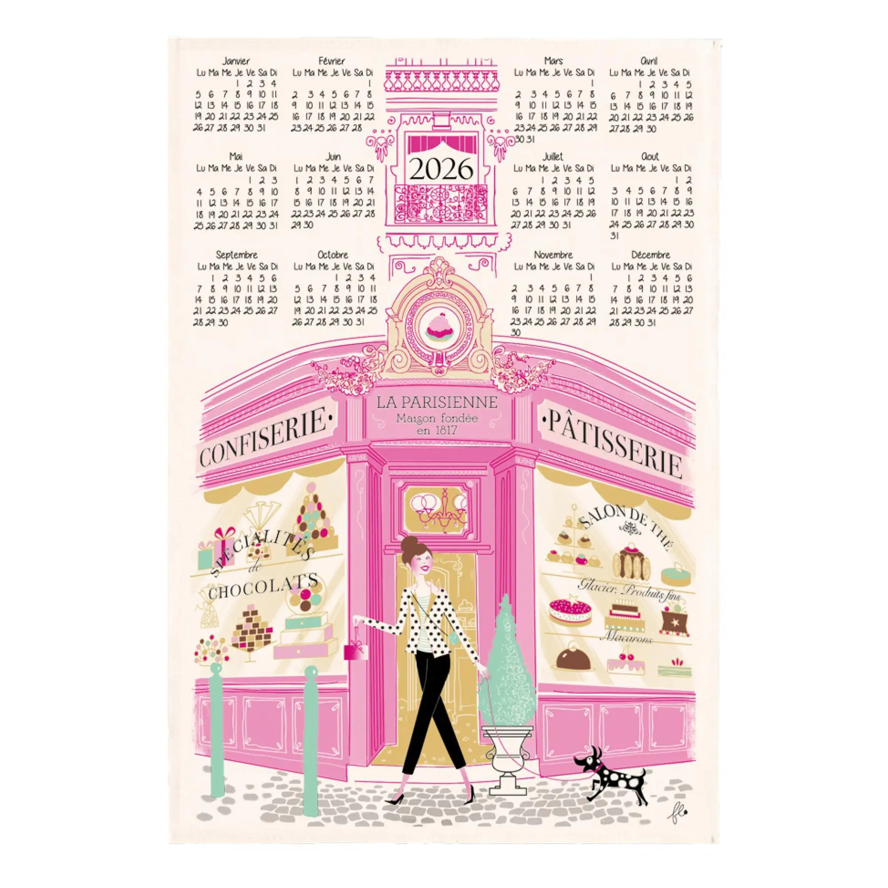 Torchon fac. patisserie calendrier 2026 Winkler
