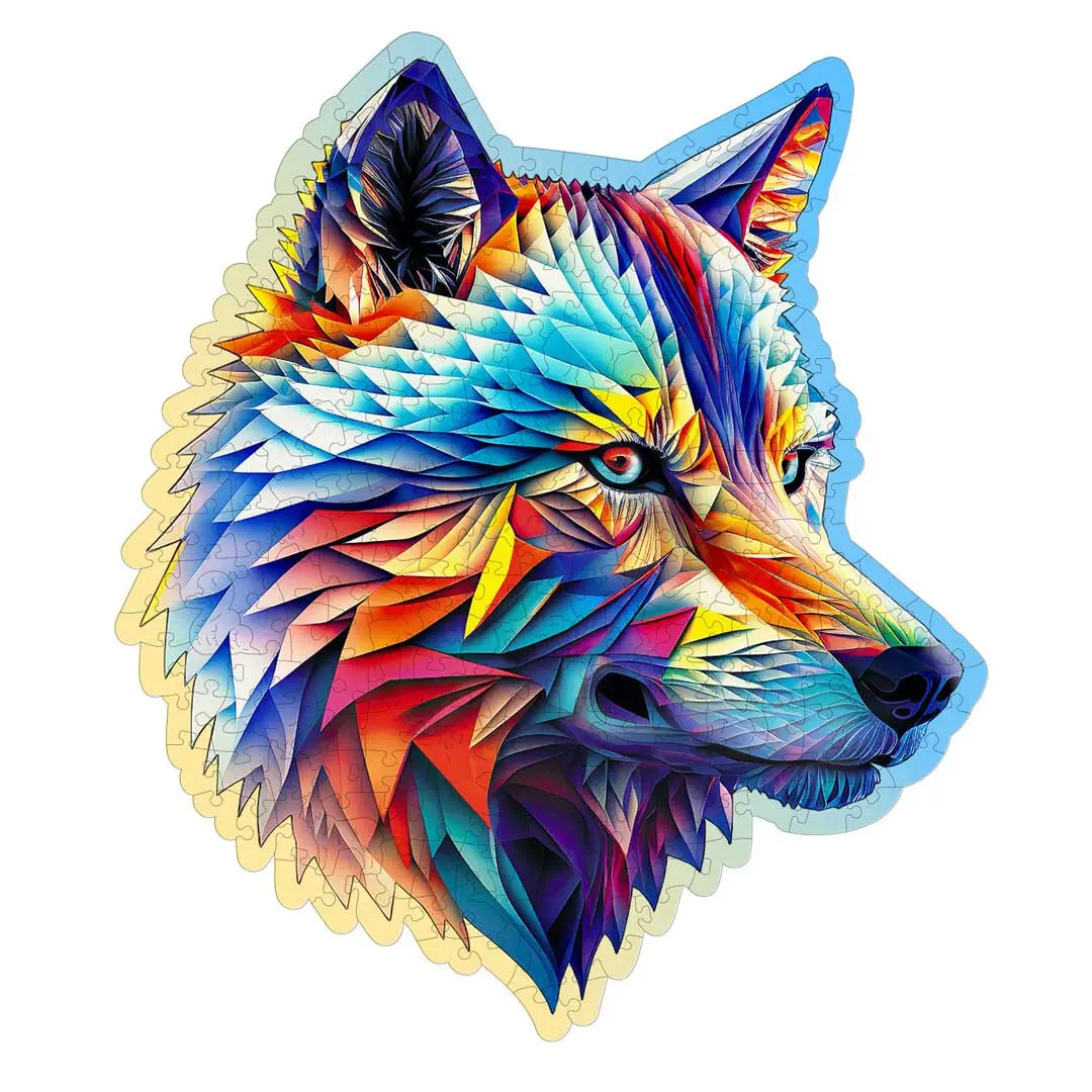 Holzpuzzle mit 250 Teilen Wolf Wooden.City