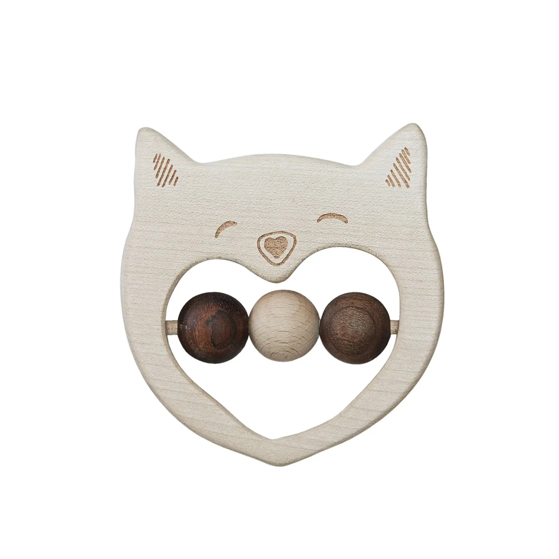 Hochet Wooden Story Smily Cat