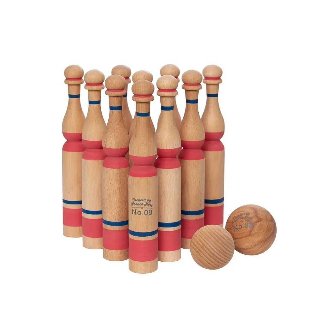 Jeu de bowling rouge Wooden Story