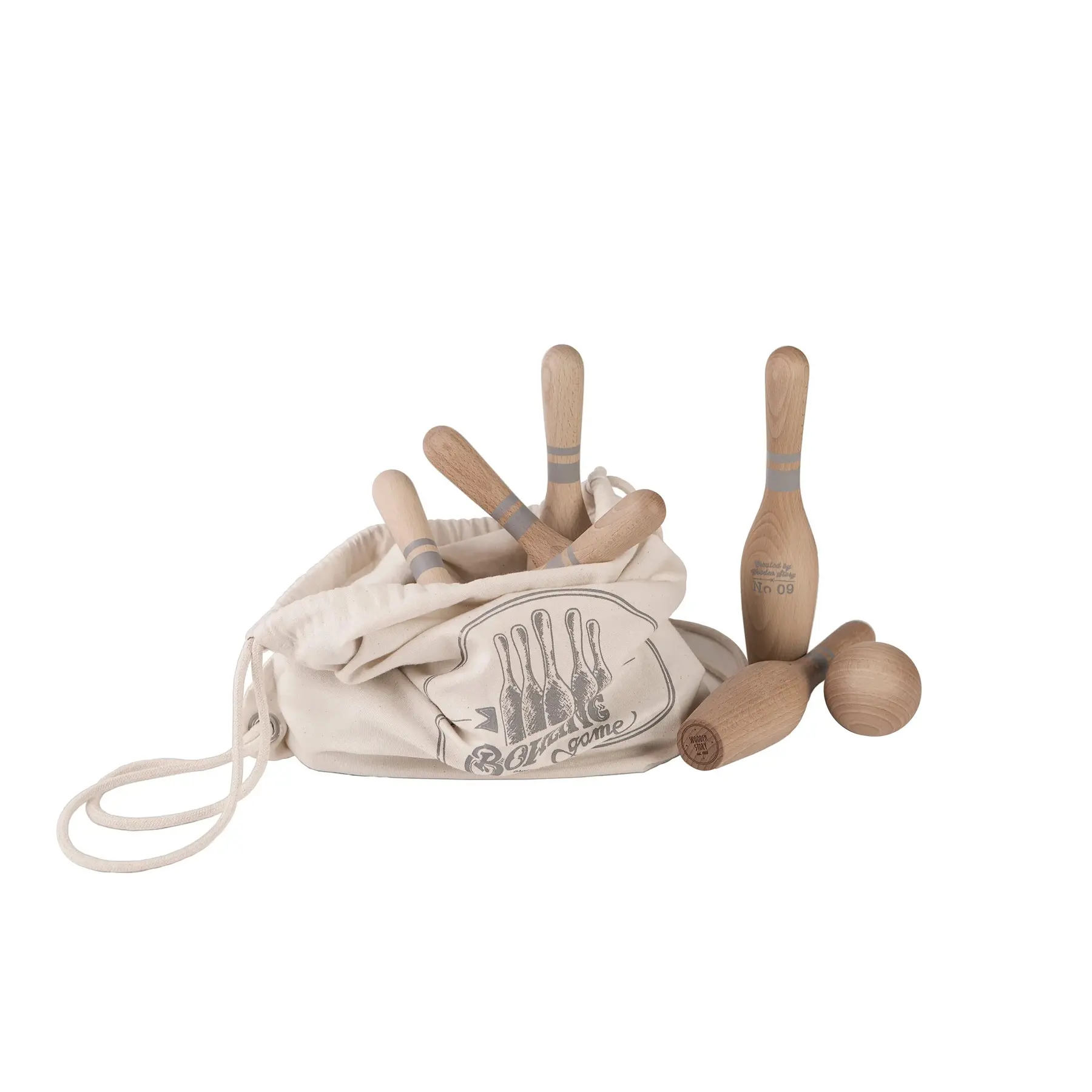 Jeu de bowling naturel Wooden Story
