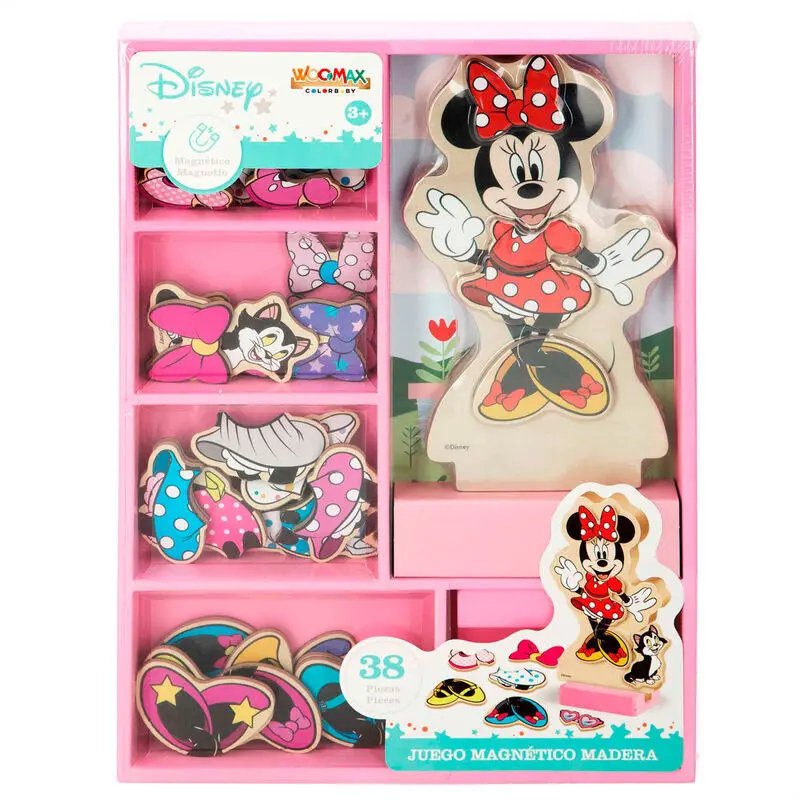 Woomax Unisex Kinder Multicolore Holz Magnetspielset Disney Minnie Dresses (X38)