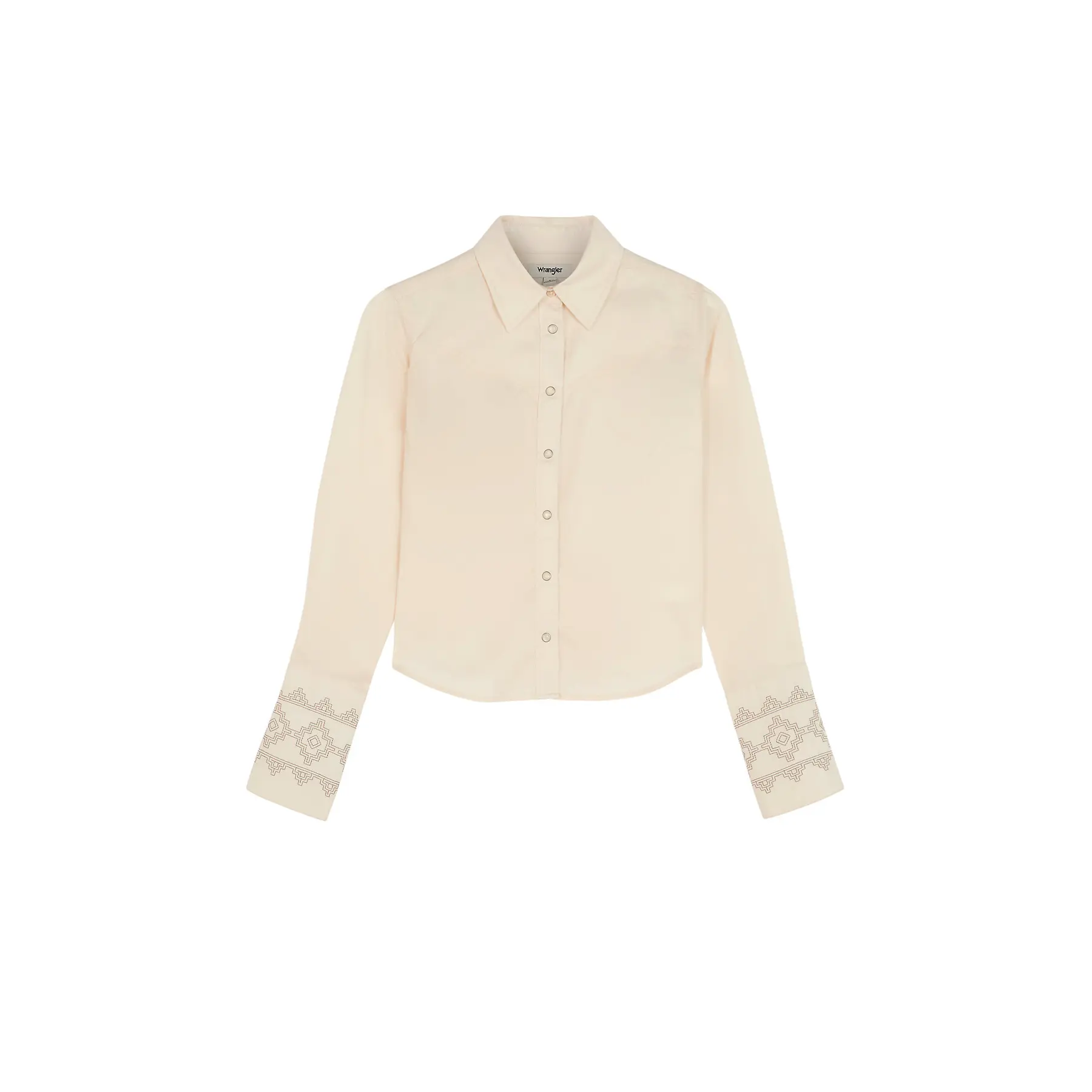 Wrangler Donna Blanc Camicia Da A Maniche Lunghe Bell Western