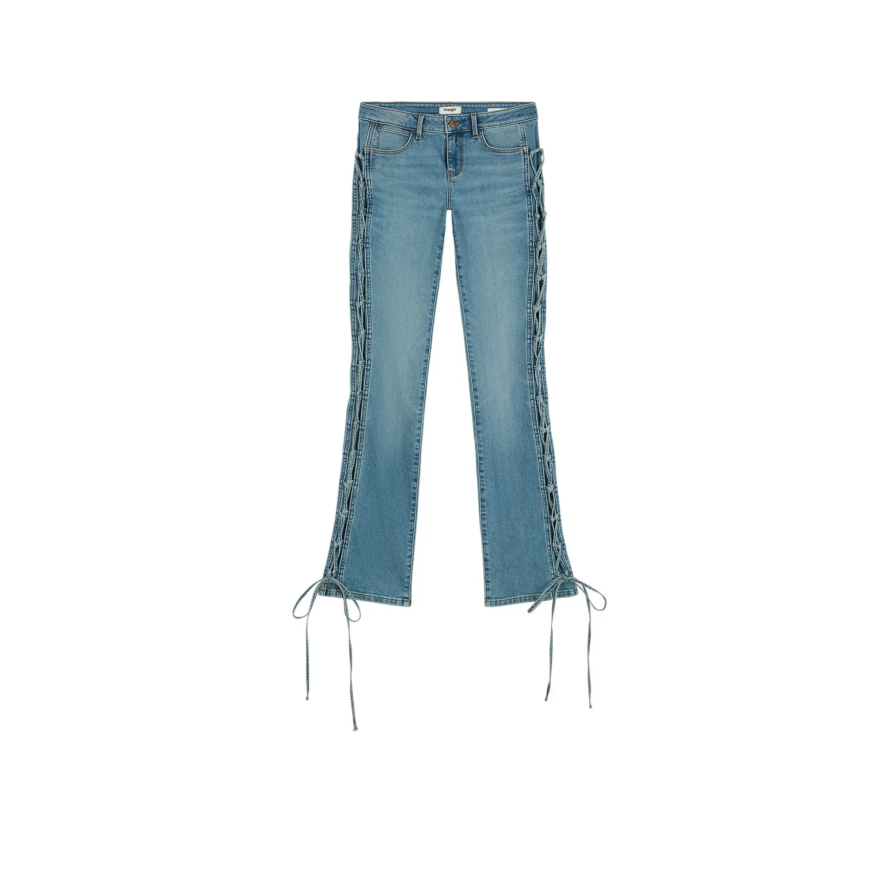 Wrangler Donna Bleu Jeans Da Low Rise Lace Up Boot