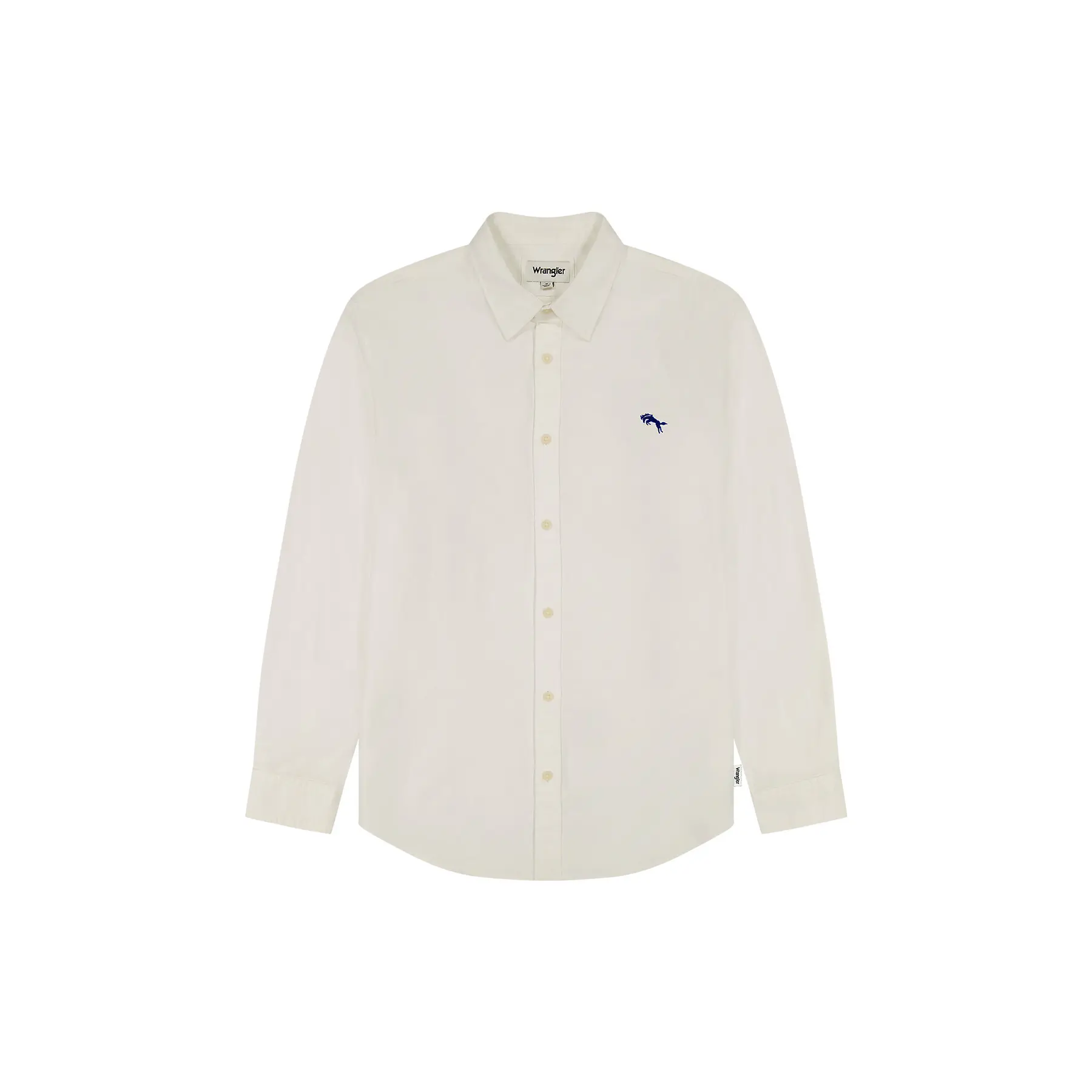 Wrangler Men's White Long Sleeve Shirt Oxford