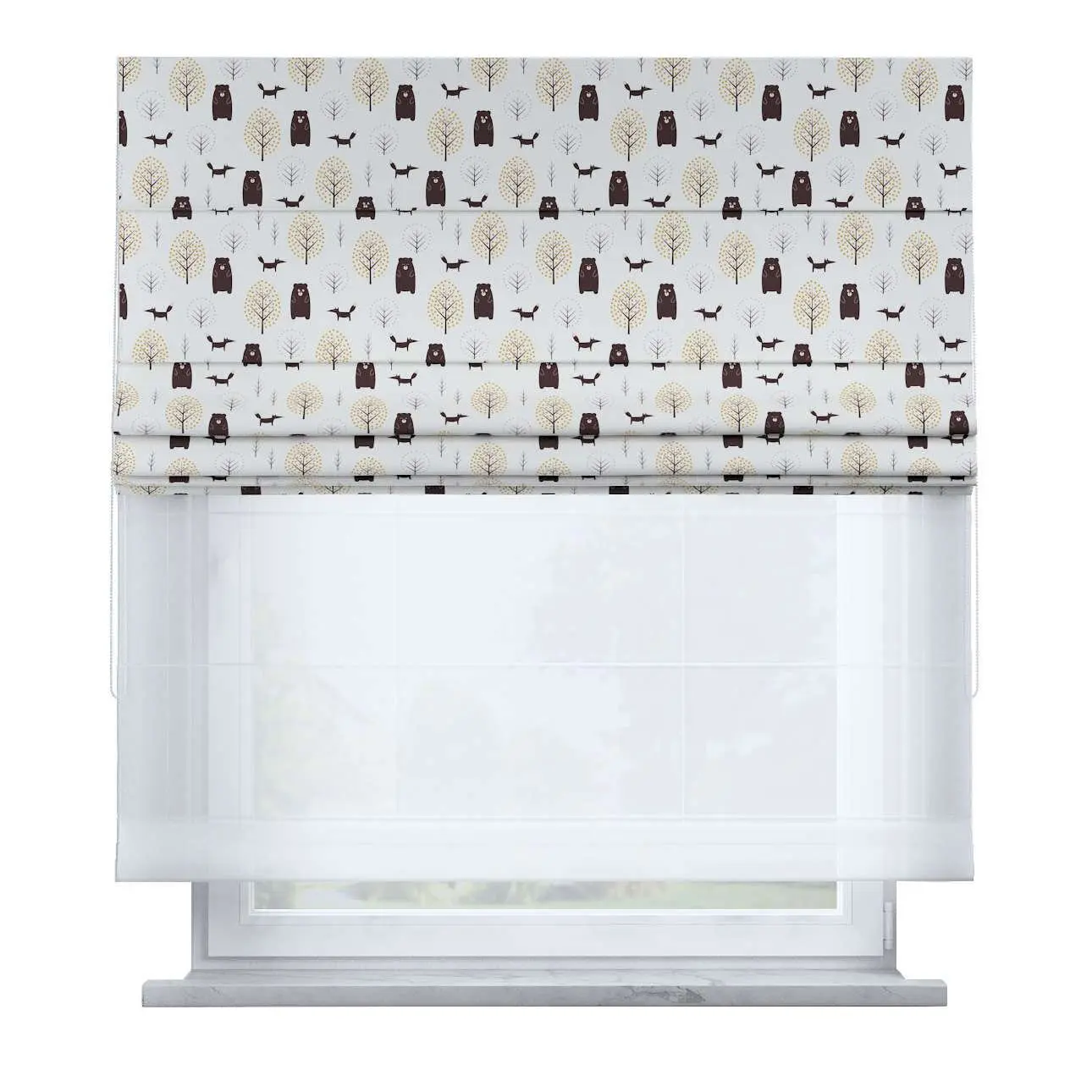 Store romain en voile et tissu Yellow Tipi Duo II