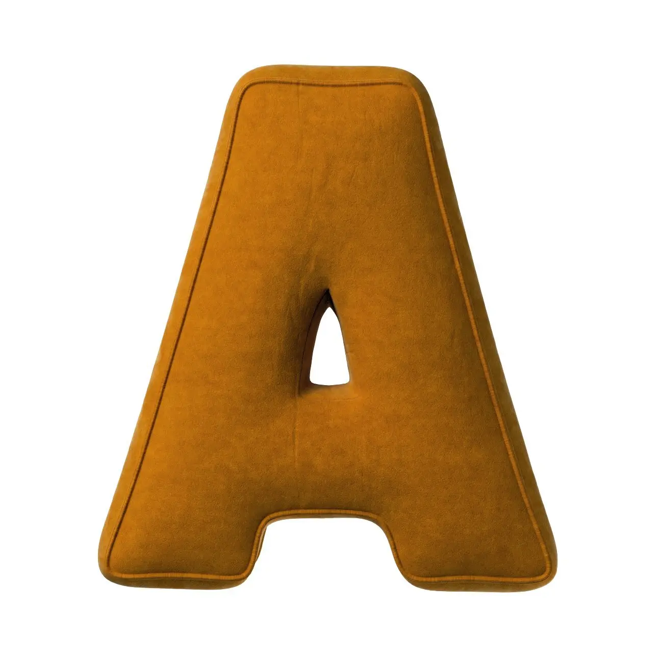 Kissen Buchstabe a Yellow Tipi Posh Velvet