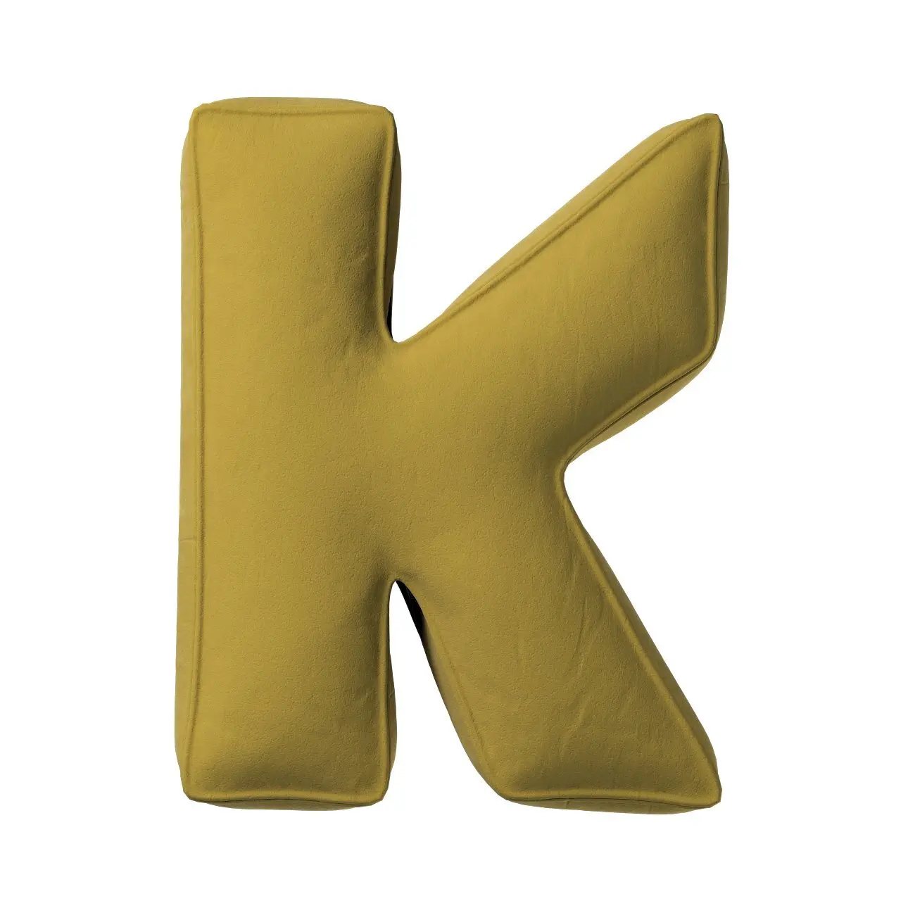 Kissen Buchstabe k Yellow Tipi Posh Velvet