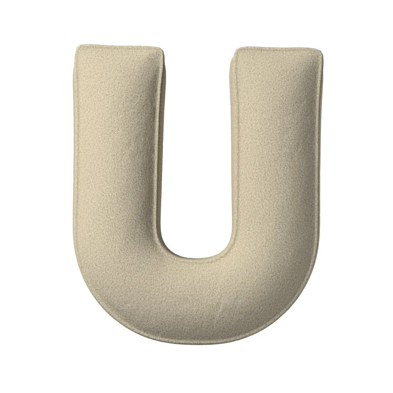 Kissen Buchstabe u Yellow Tipi Boucle