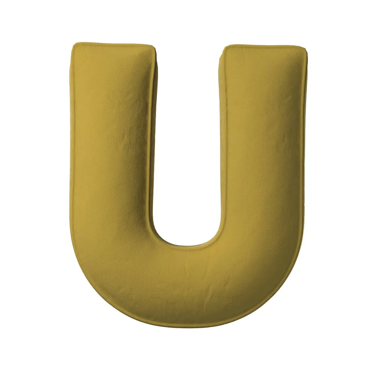 Kissen Buchstabe u Yellow Tipi Posh Velvet