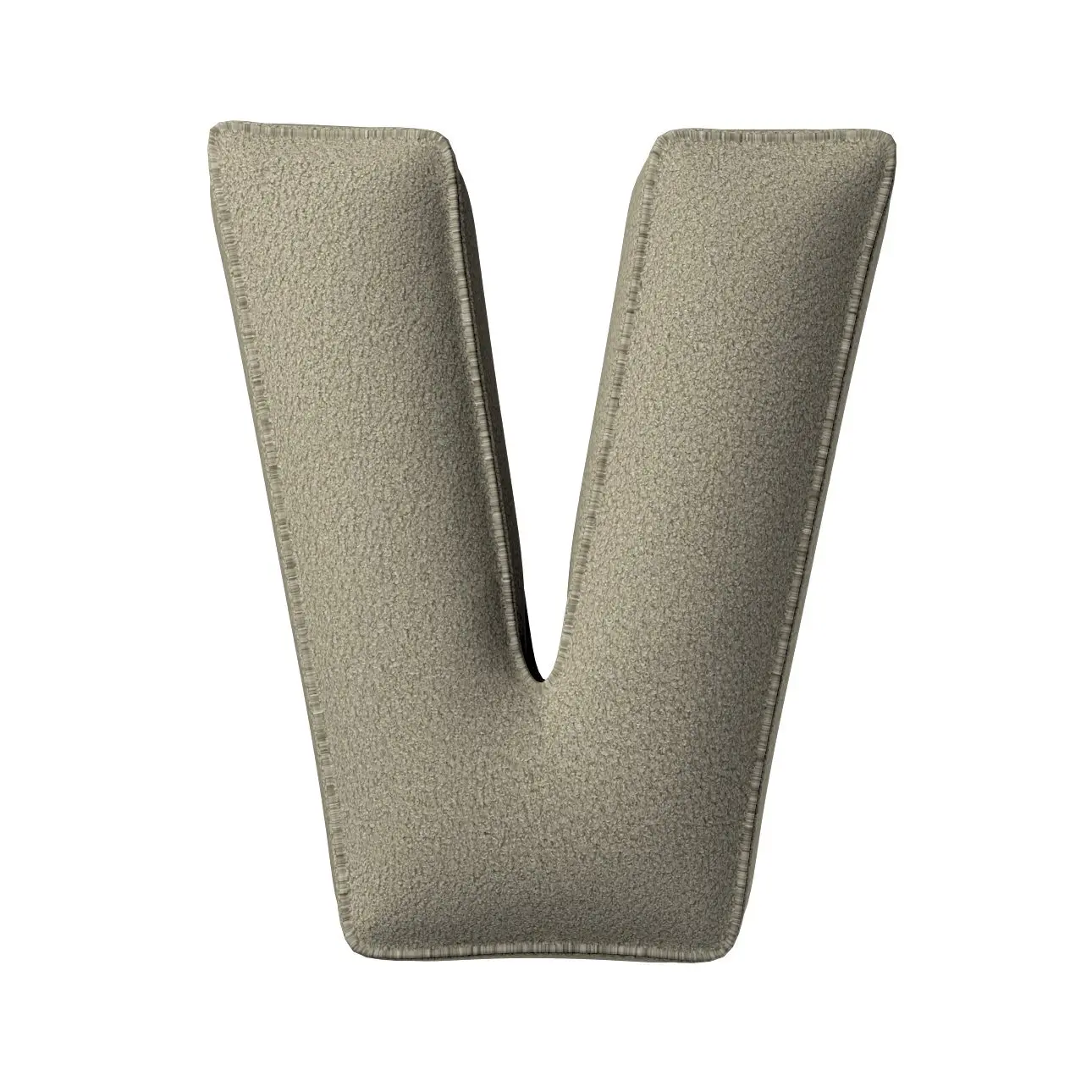 Kissen Buchstabe v Yellow Tipi Boucle