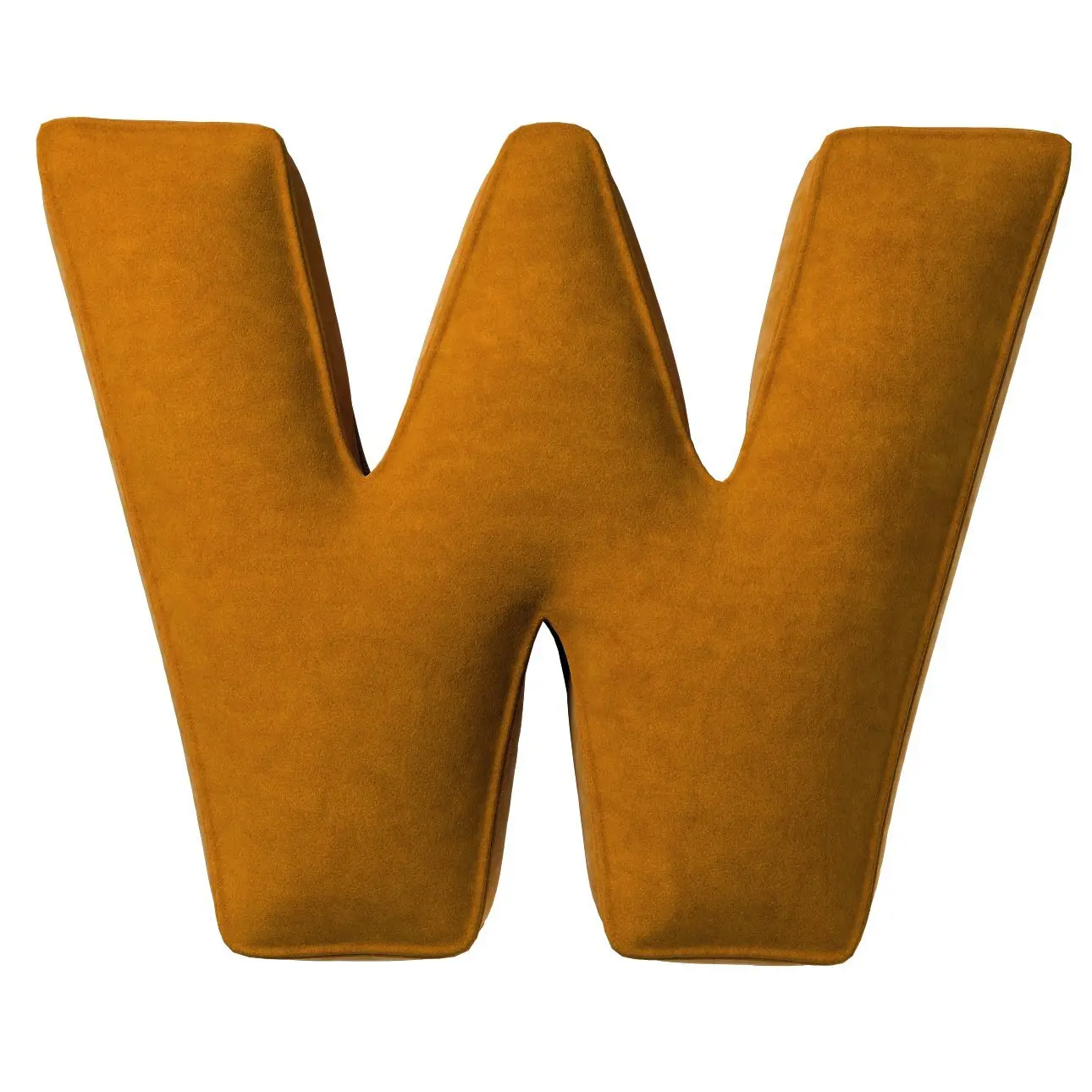 Kissen Buchstabe w Yellow Tipi Posh Velvet