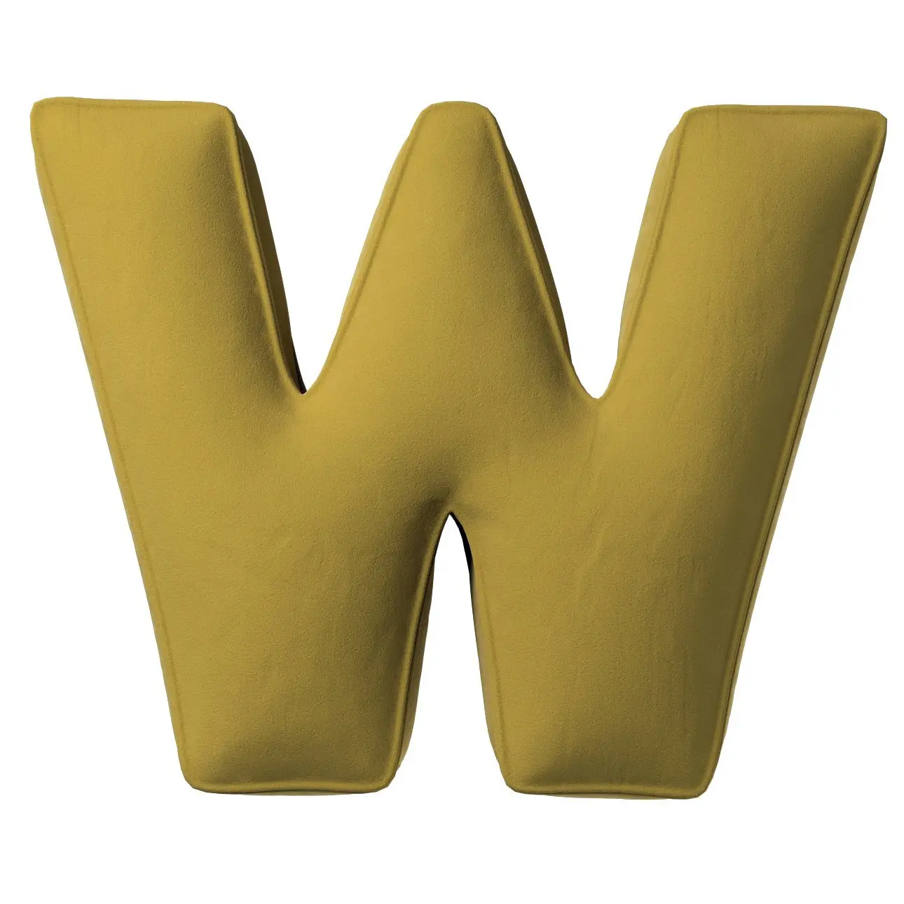 Kissen Buchstabe w Yellow Tipi Posh Velvet