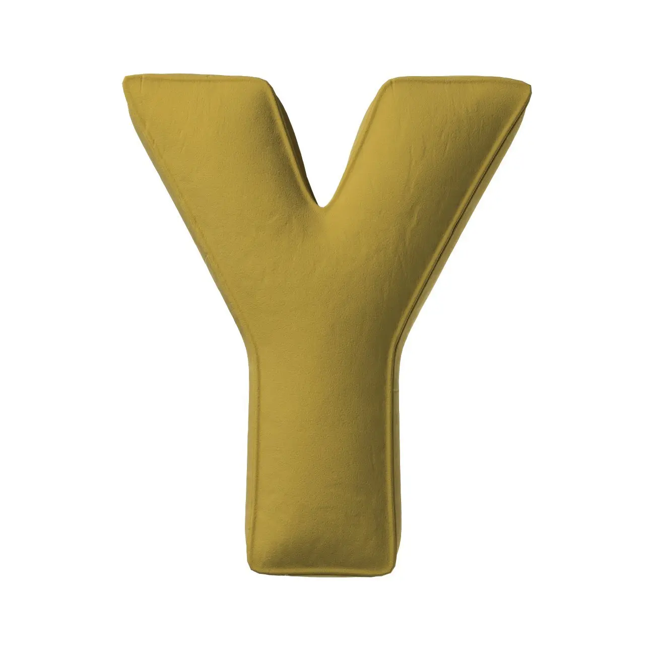 Kissen Buchstabe y Yellow Tipi Posh Velvet