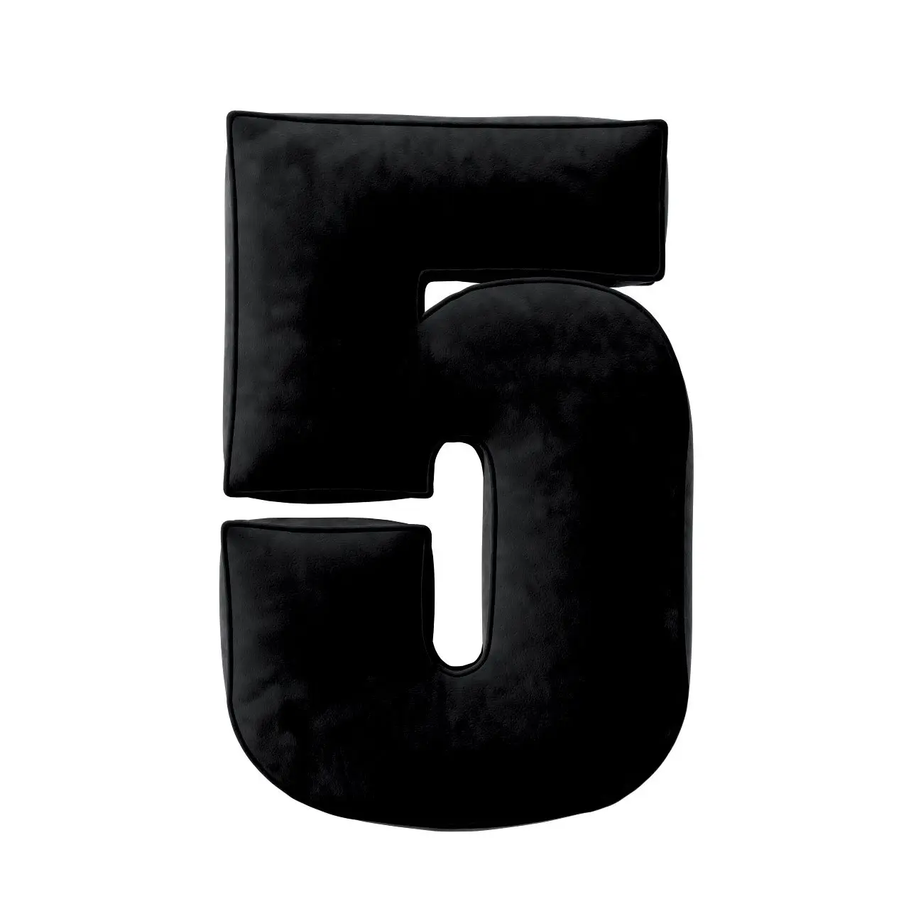 Kissen Zahl 5 aus Samt Yellow Tipi