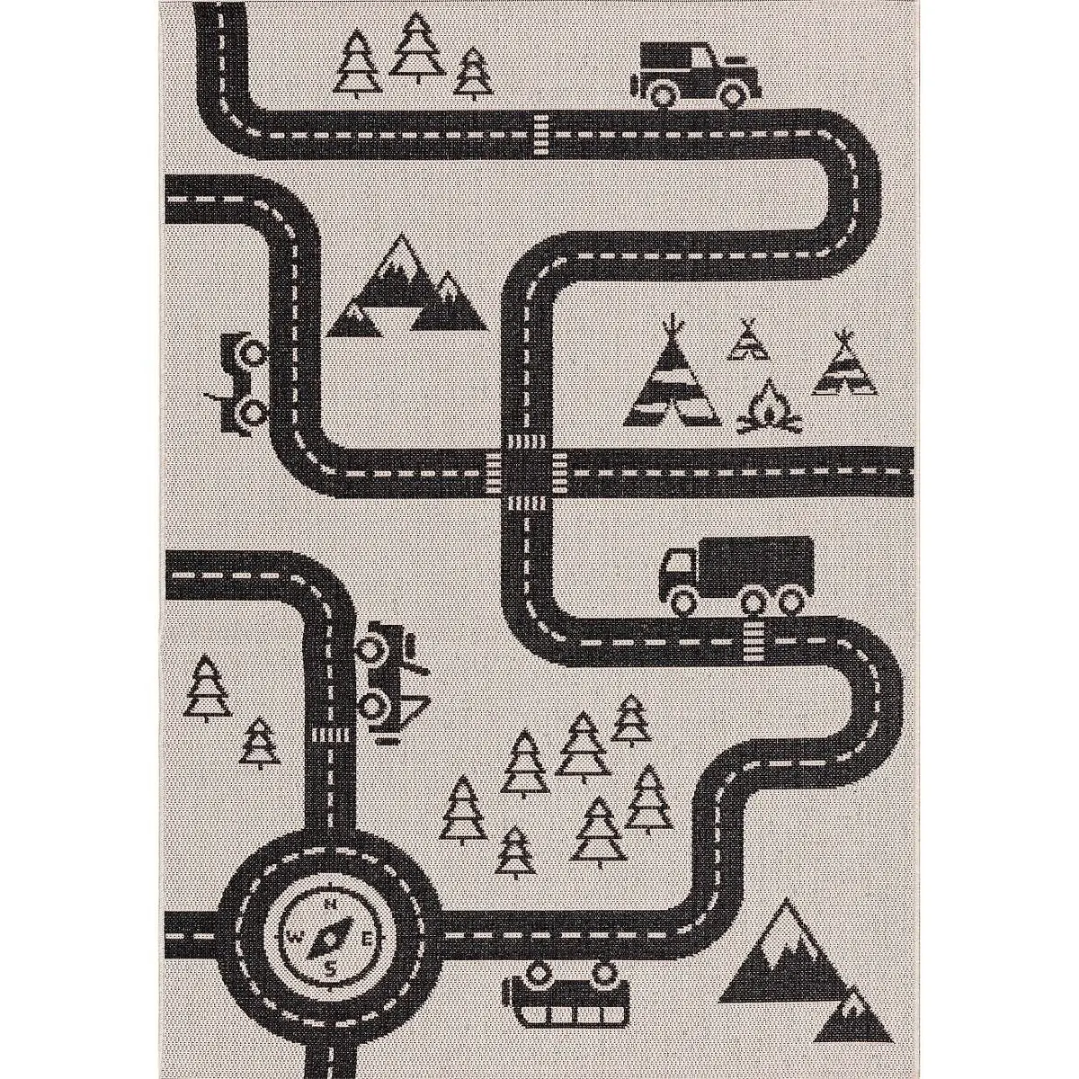 Kinderzimmerteppich Yellow Tipi Car Road