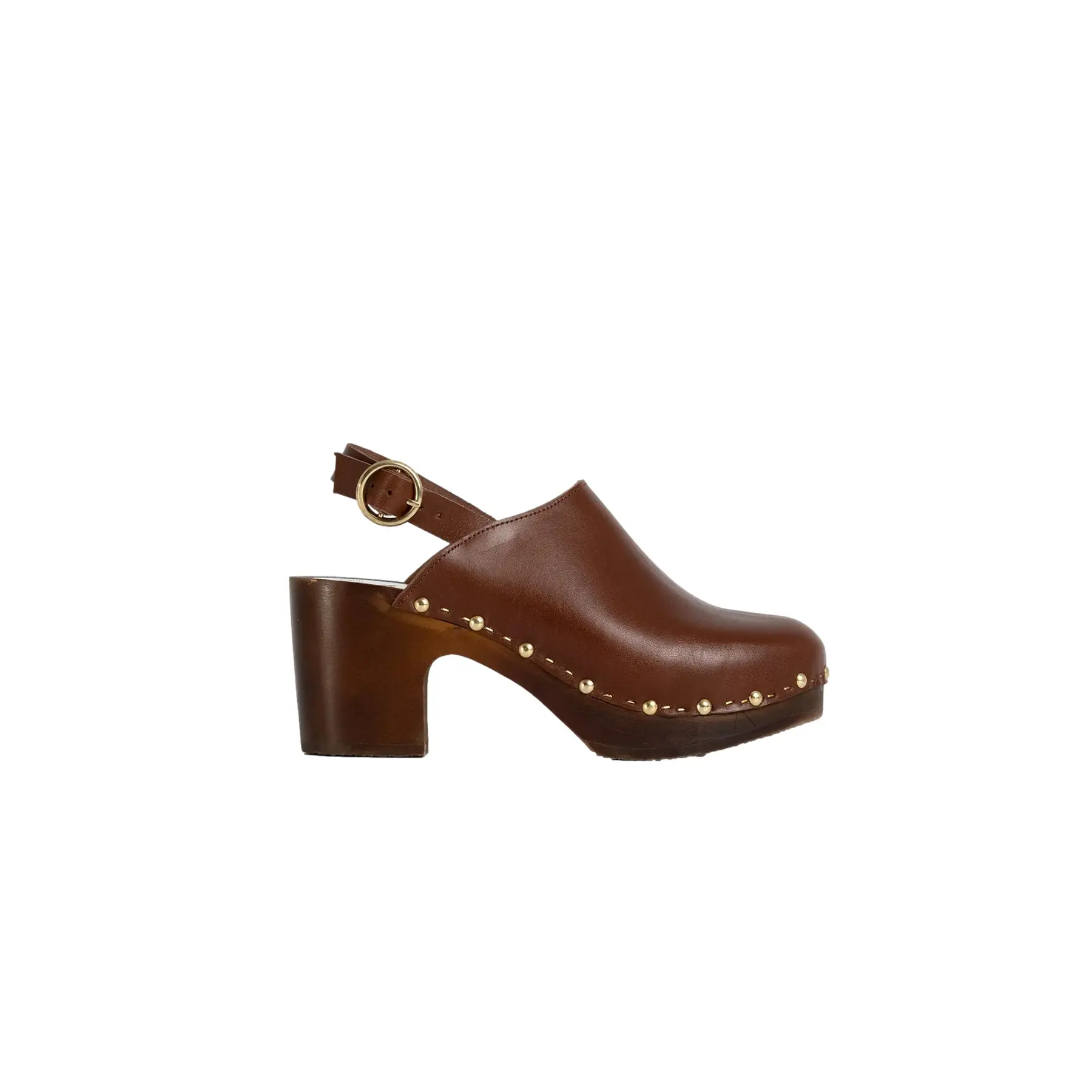 Sabot con tacco in pelle donna  Yboo Vegetal