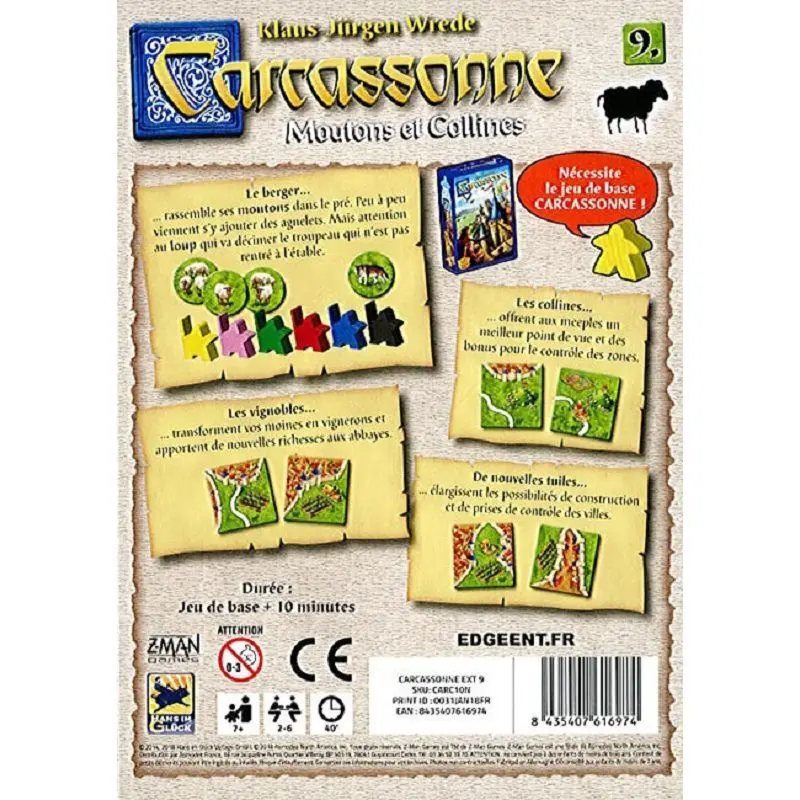 Gesellschaftsspiele Z-man Games Carcassonne : Moutons et Collines