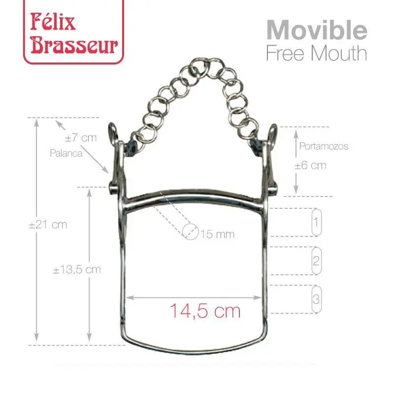 Mobile Bit for Horse Zaldi Felix Brasseur FB2121271-56W/B