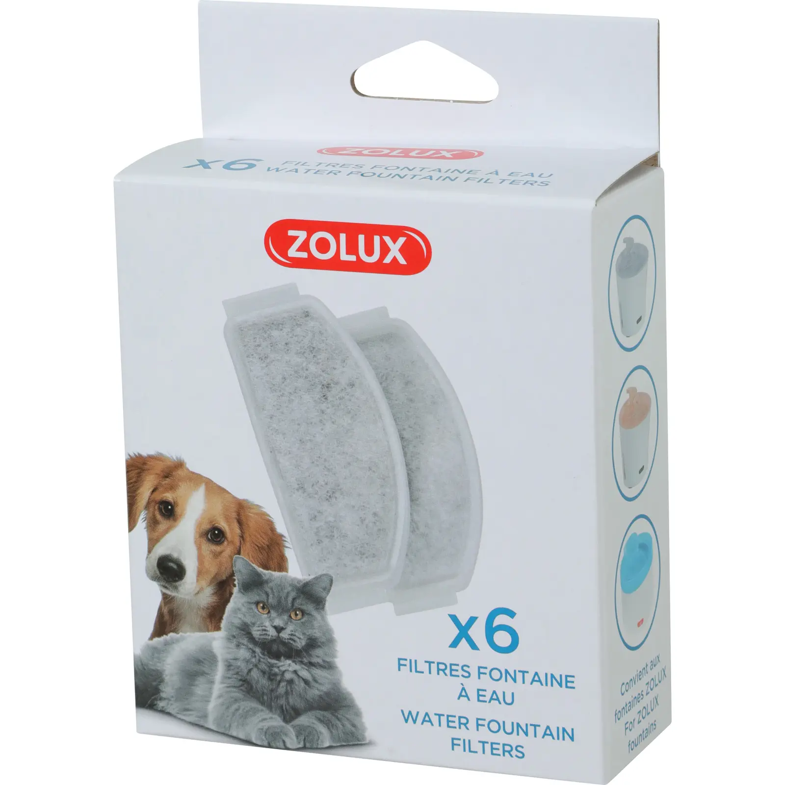 Replacement fountain filters Zolux (x6)