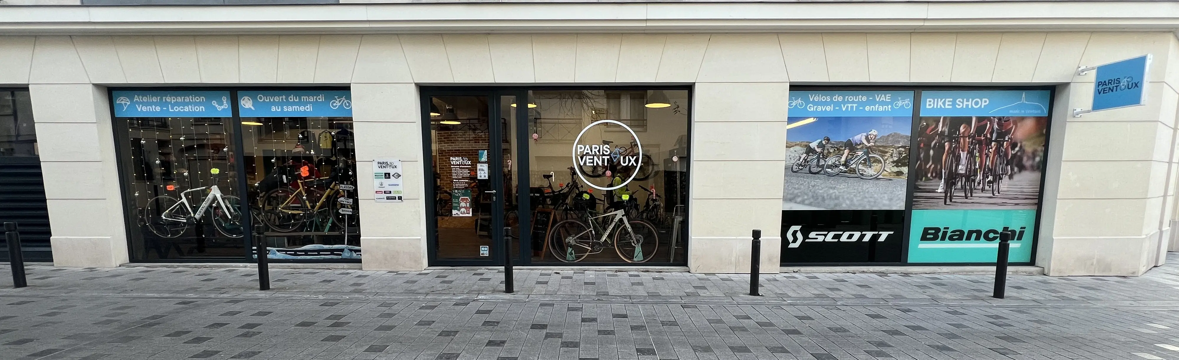Facade på Paris-Ventoux by Vélo-Store i Antony — Scott, Bianchi, specialist i cykling